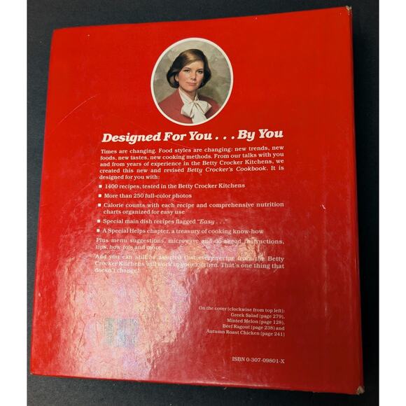 Vtg Betty Crocker's Cookbook New and Revised Binder 1987 2nd Printing Hardcover - Picture 7 of 8